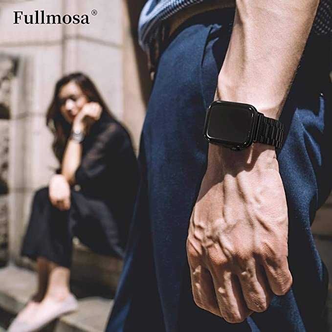 Bransoleta metalowy do zegarka Apple Watch 8/7/SE/6/5/4/3/2/1 czarna
