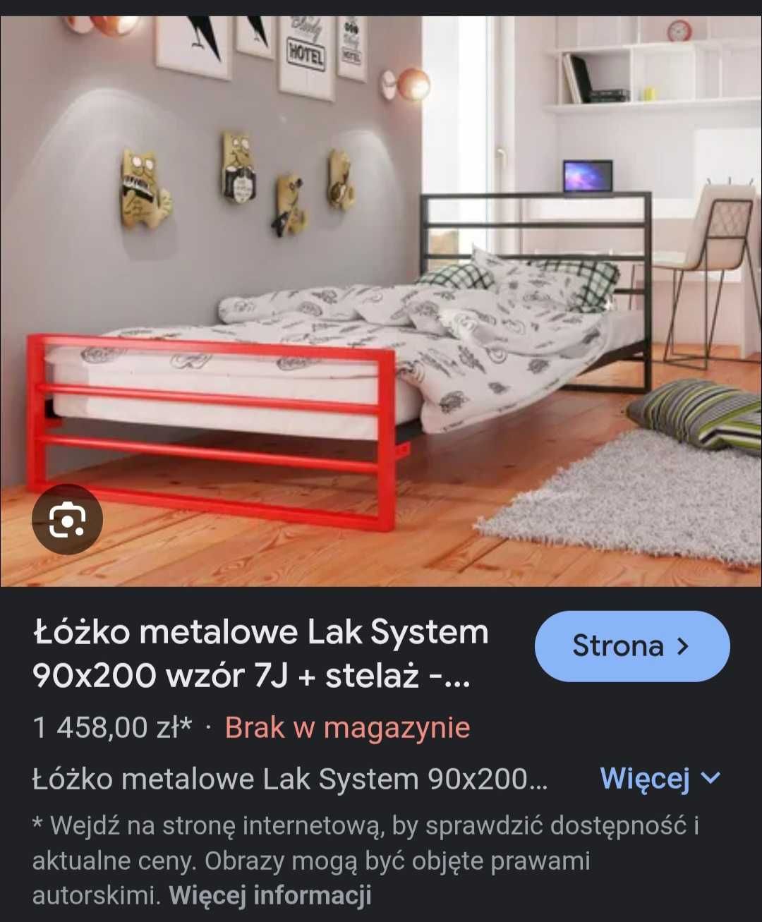 Łóżko metalowe Lak System