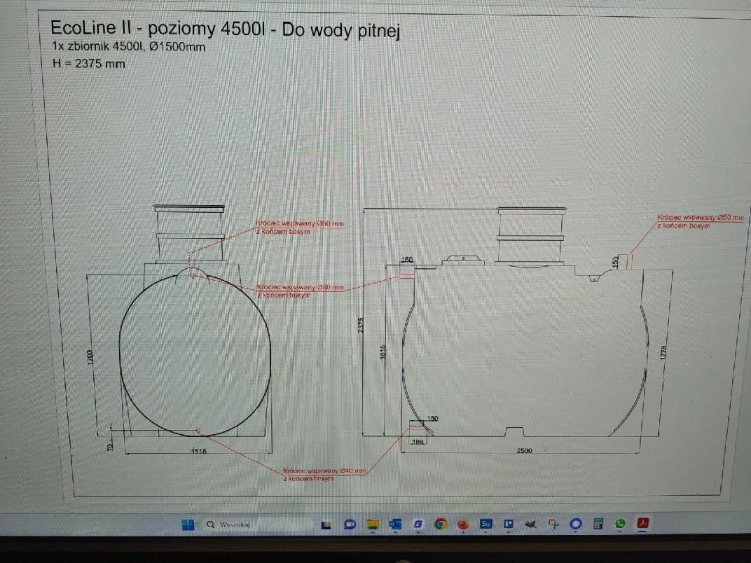 Zbiornik na wode pitną 4500L podziemny