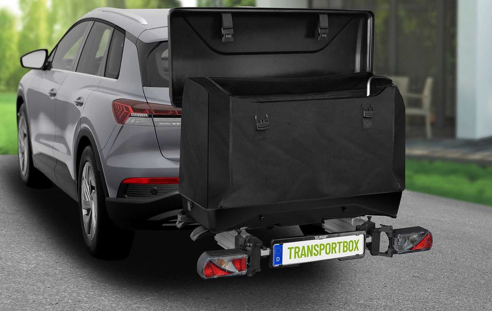 Eufab kufer boks transportowy na bagażnik rowerowy na hak 350 l