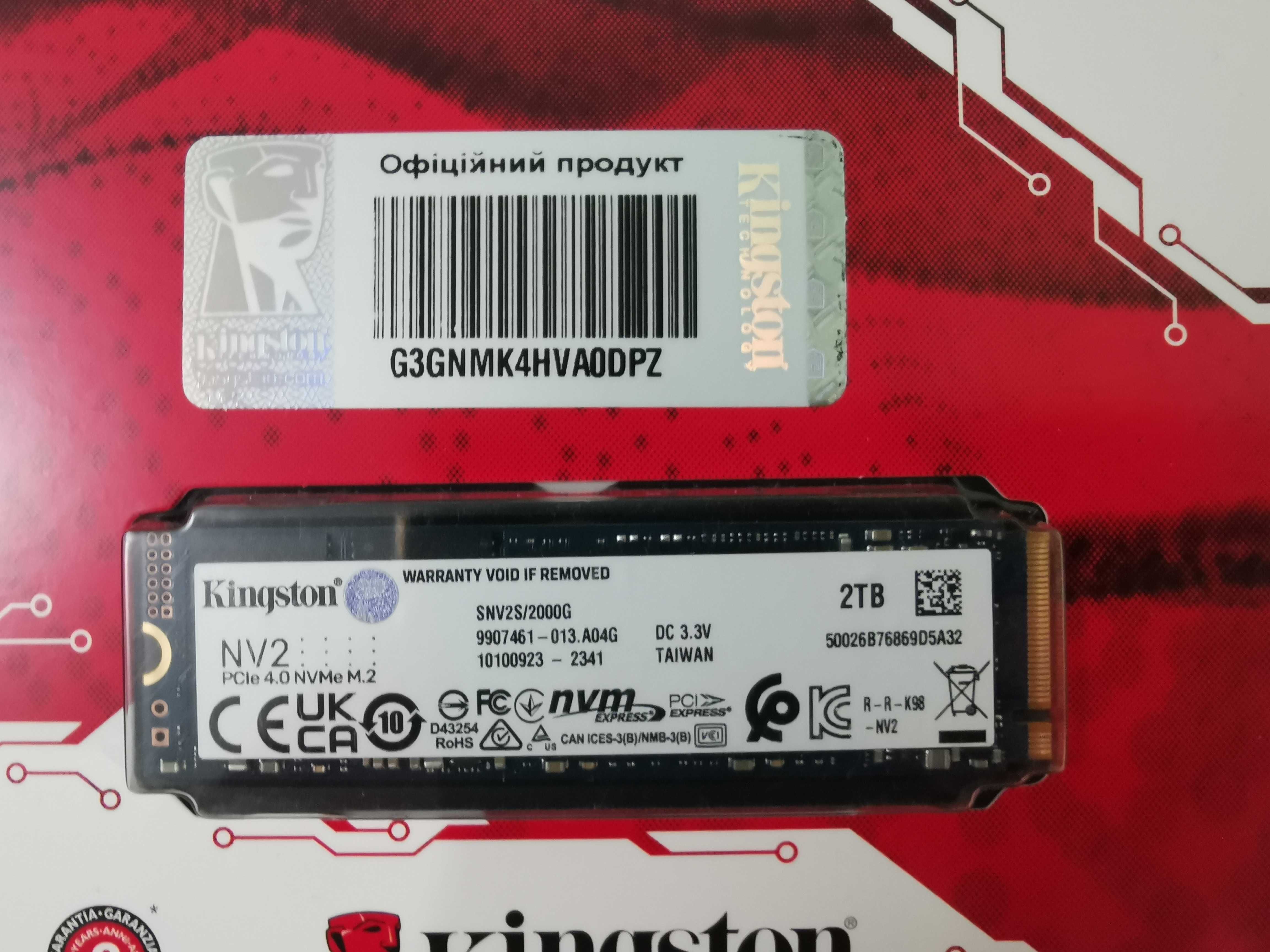 SSD Kingston NV2   2TB NVMe M.2 2280 PCIe 3.0 x4