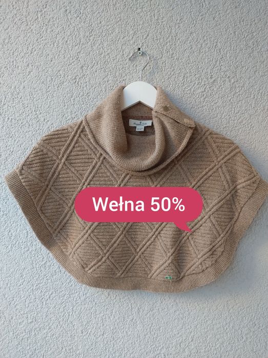 Ponczo z wełny  dziewczęce Massimo Dutti. Rozmiar 104-110