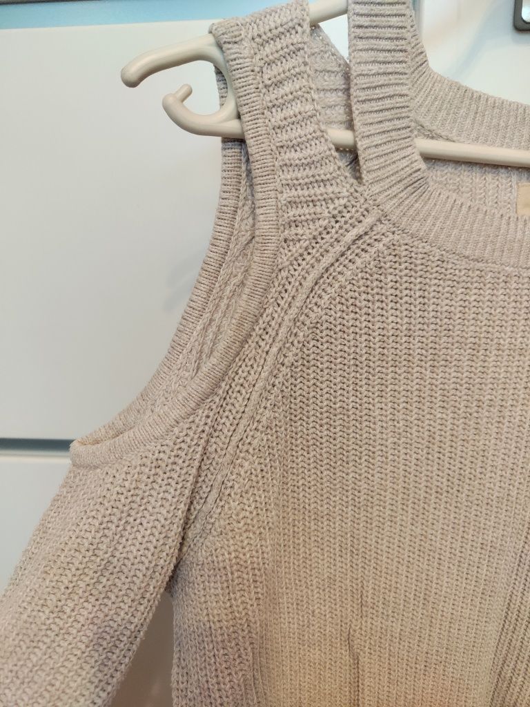 Beżowy sweter Hollister 100% bawełna, rozmiar 36 S