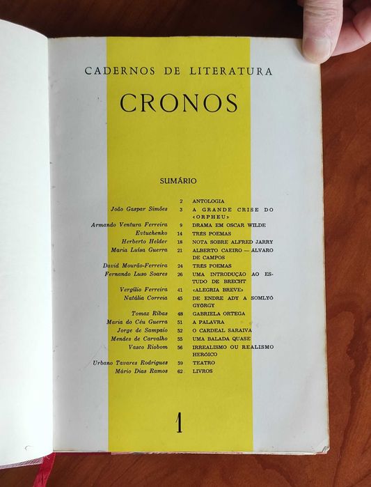 Cronos. Cadernos de Literatura