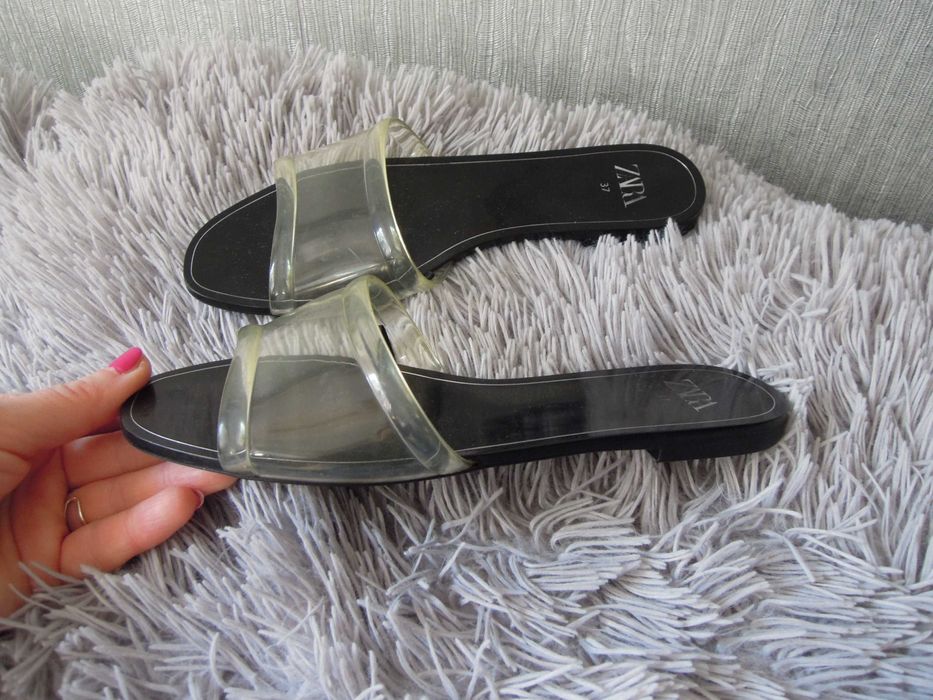 ZARA -Śliczne Klapki-Lato 37 Przeźroczyste