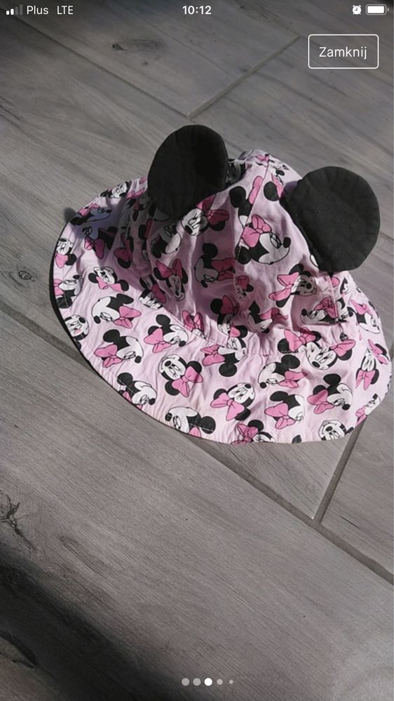 Letni kapelusz minnie mouse 80 h&m uszy