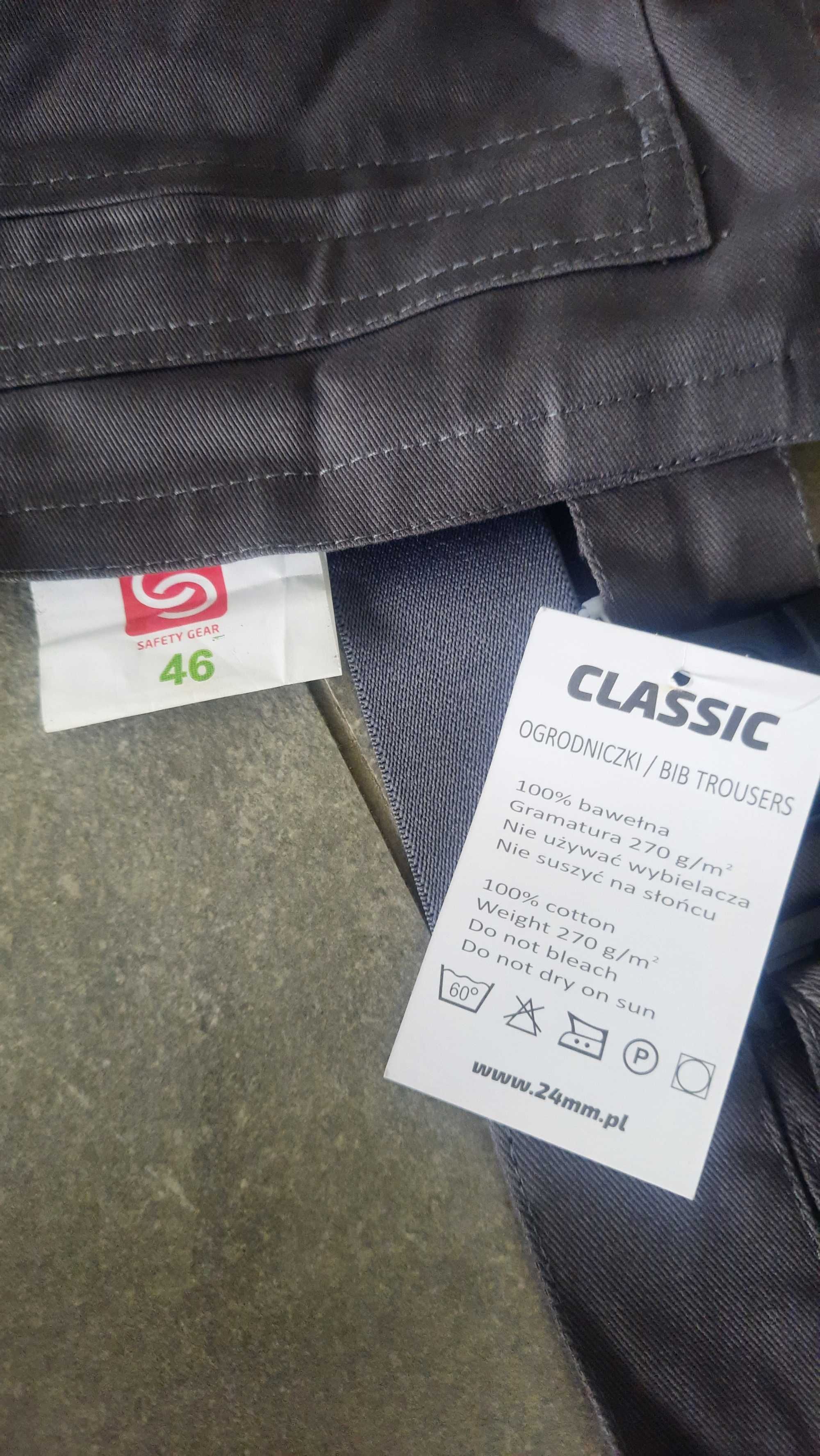 Spodnie ogrodniczki szare rozmiar 46