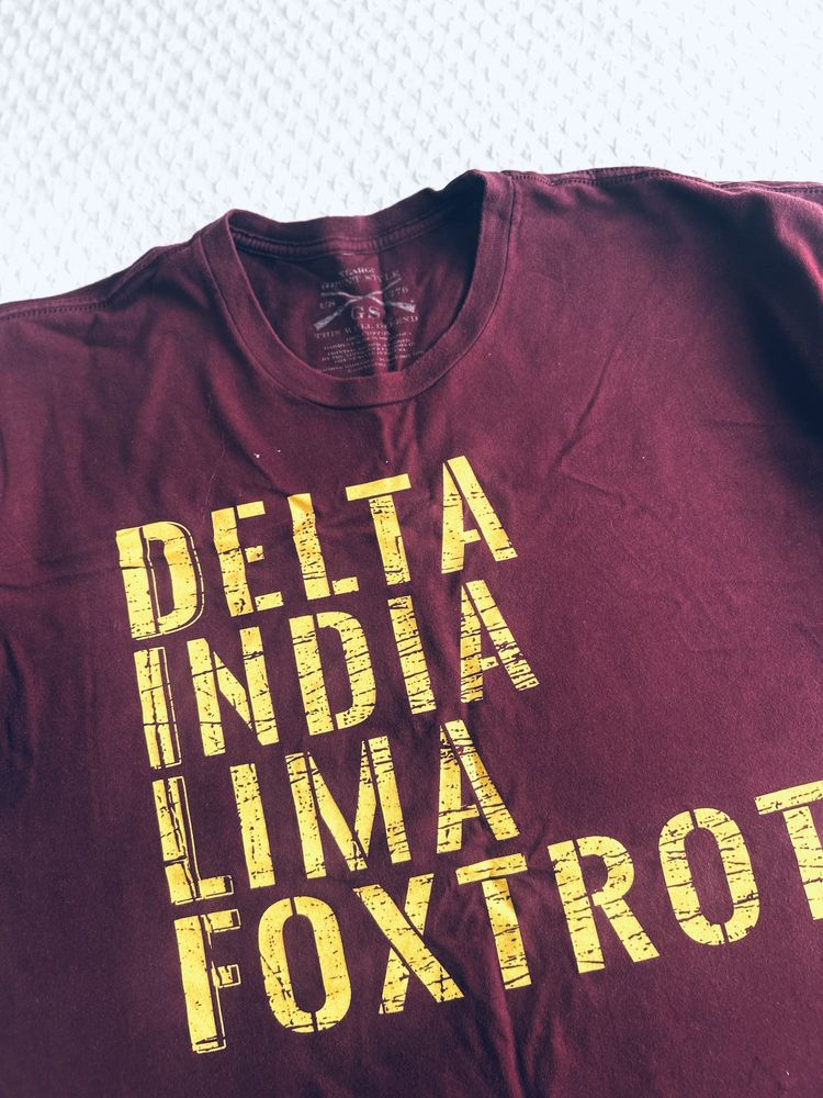 T-shirt burgund bordo męska napisy markowa Grunt Style