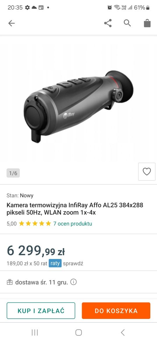 Termowizja INFIRAY AFFO AL 25 na Gwaranji