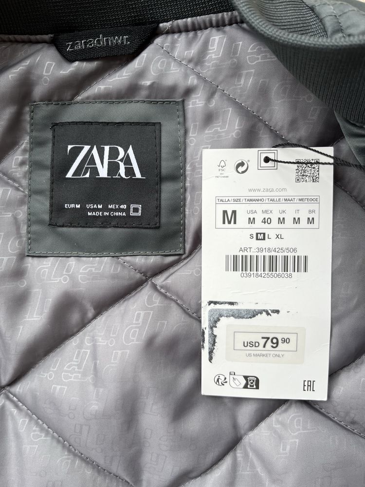 Бомбер Zara (M) Puffer MA-1 Bomber Оригінал Куртка Ветровка