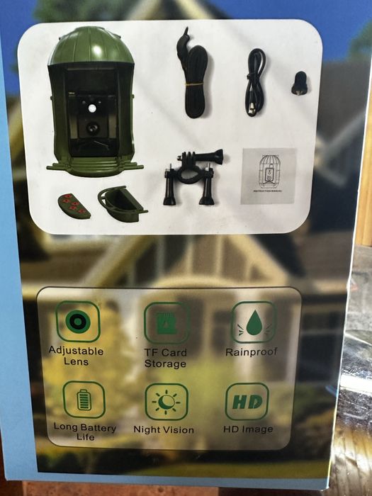 Годівниця для птахів Cozion з камерою, сонячний будиночок для птахів