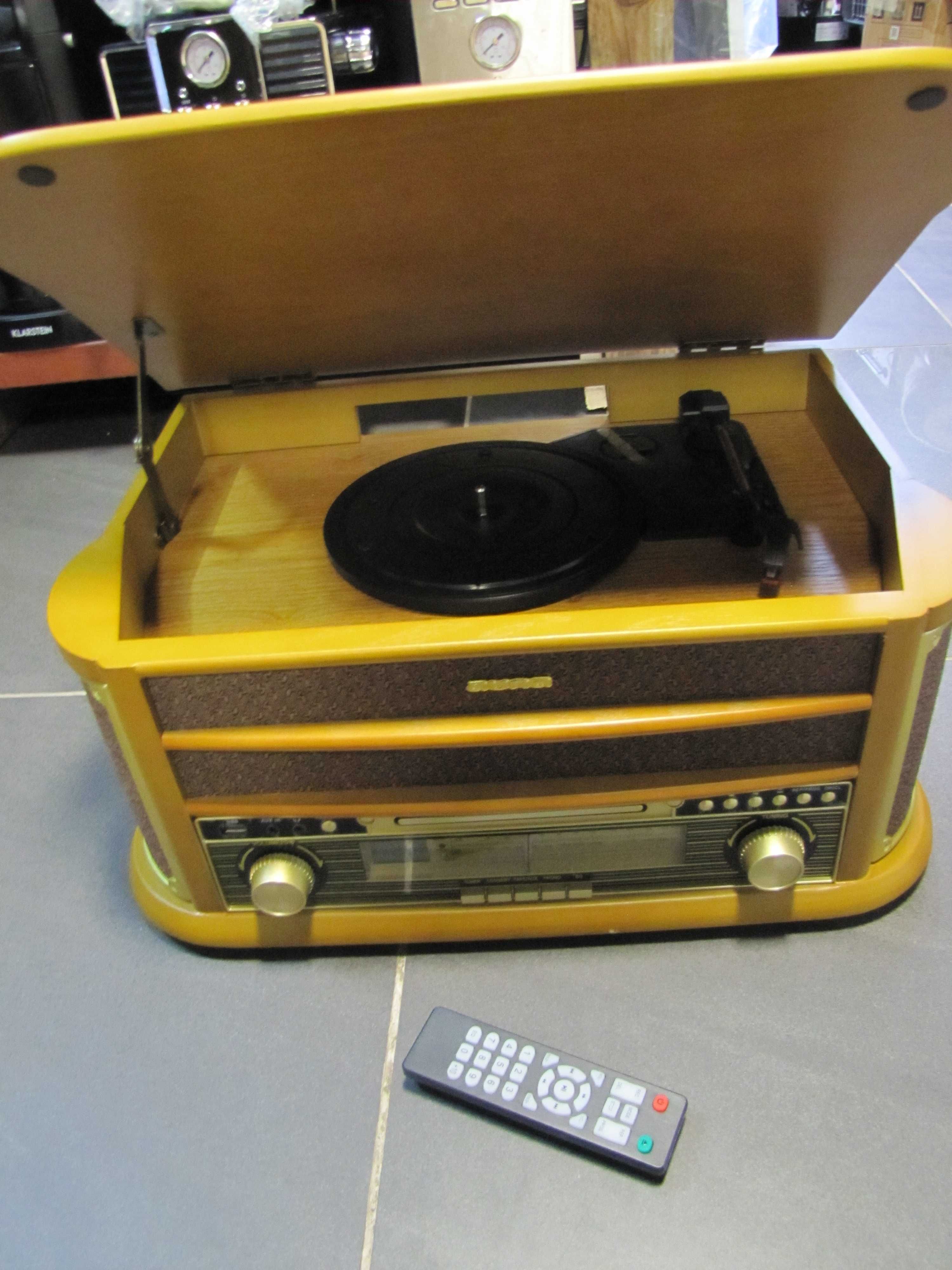 Gramofon retro stereo urządzenie USB CD MP3 Auna Belle Epoque 1908