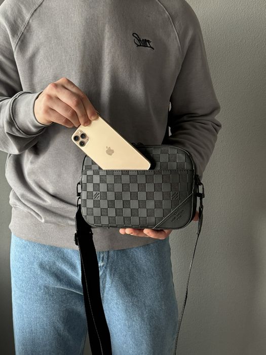 Чоловіча сумка Louis Vuitton мужская сумка барсетка 2в1 дуо клатч