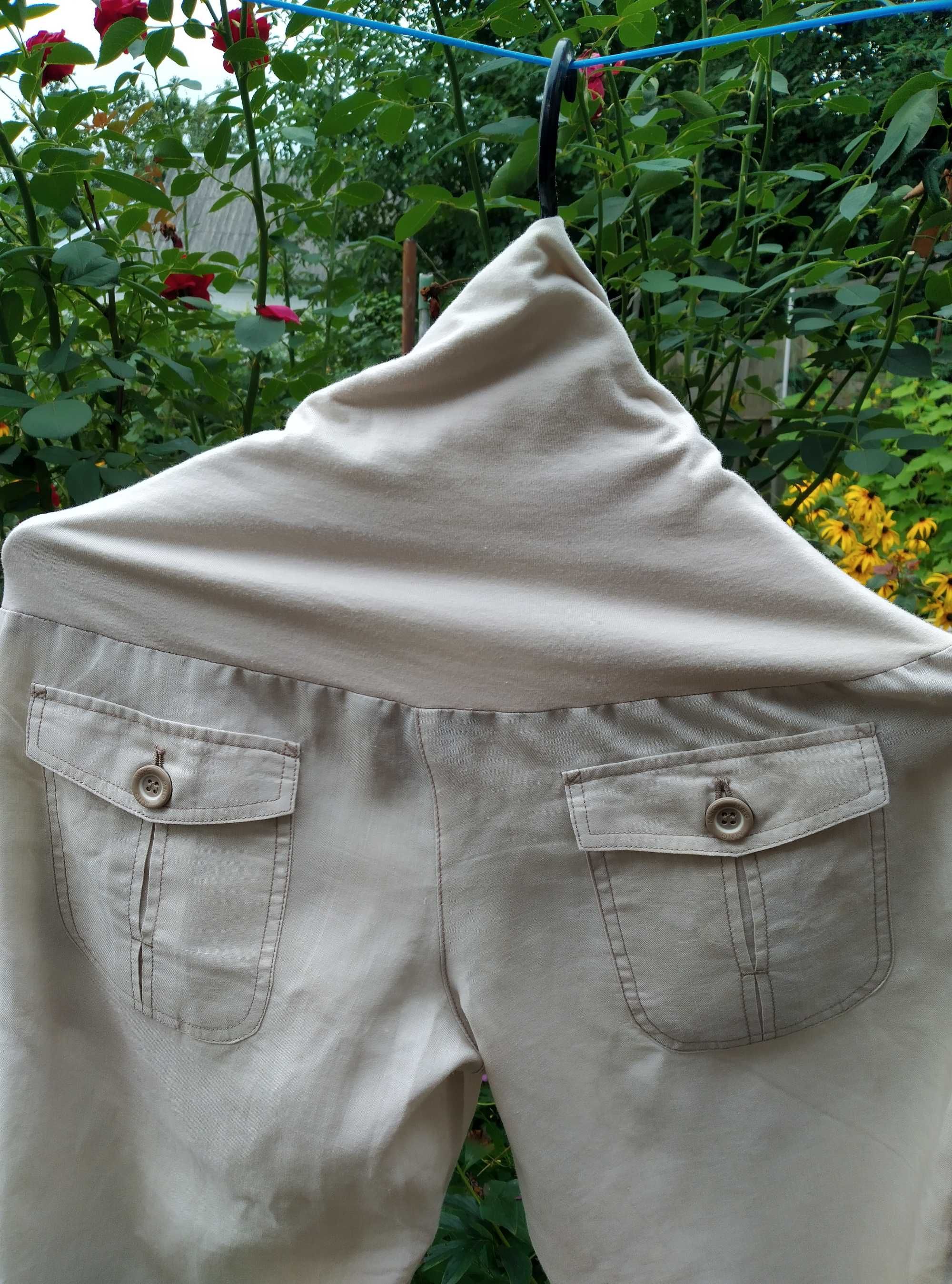 Шикарні легкі брюки для вагітних з натуральної тканини. Льон