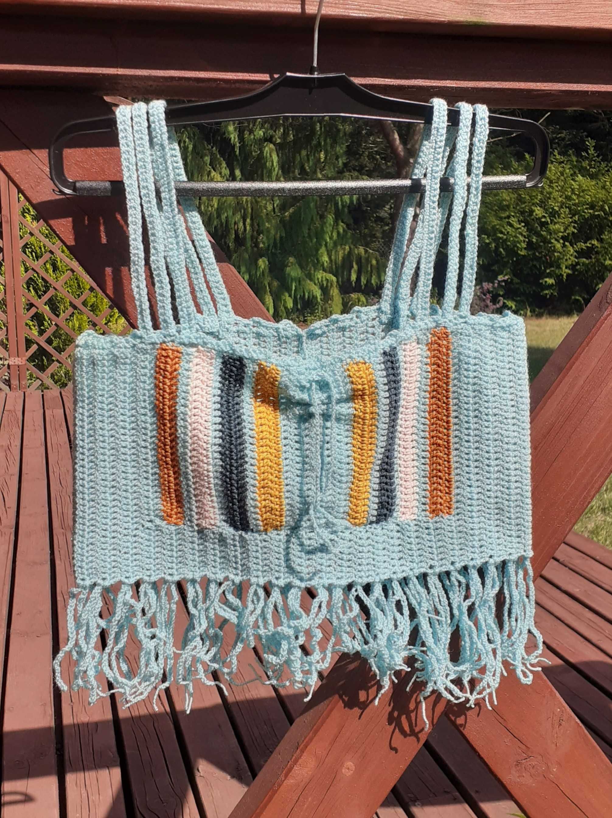 Top S/XS jasny turkus Handmade