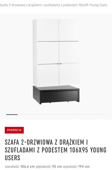 Szafa mebel młodzieżowy Young users VOX