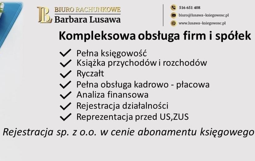 Biuro rachunkowe / usługi księgowe / kadry i płace / ksiegowa