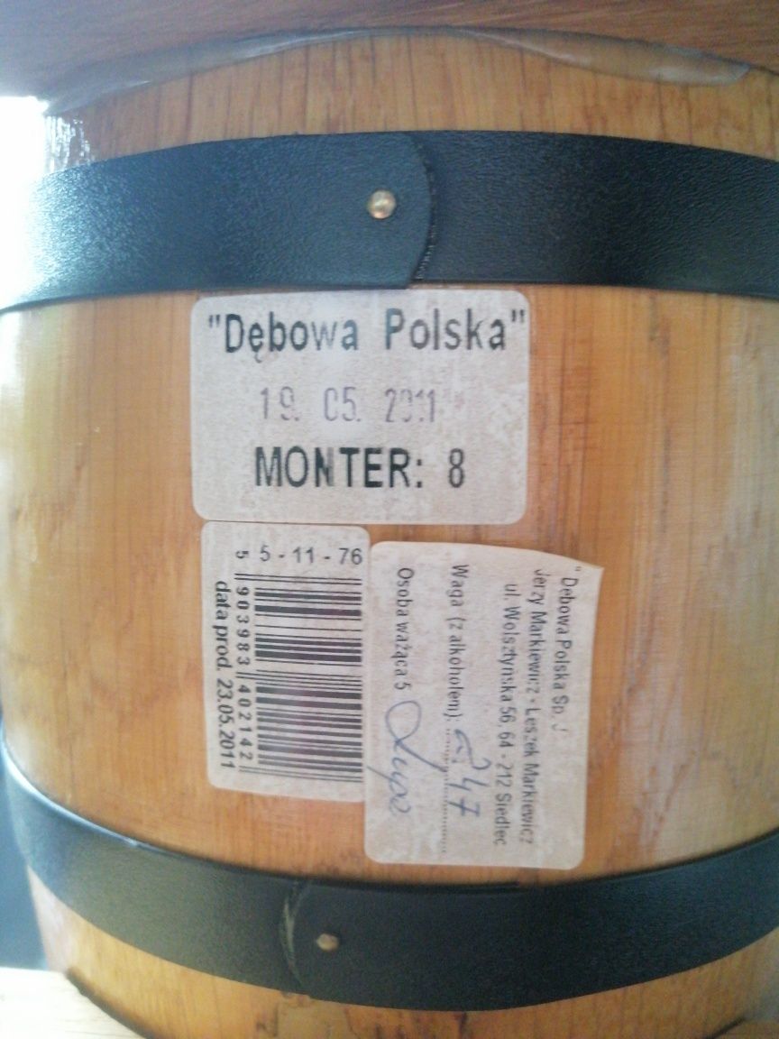 Dębowa beczka na alkohol 1litr