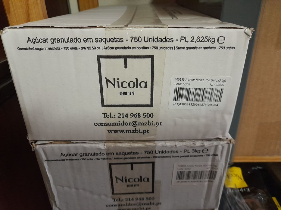 Caixa de pacotes de açúcar