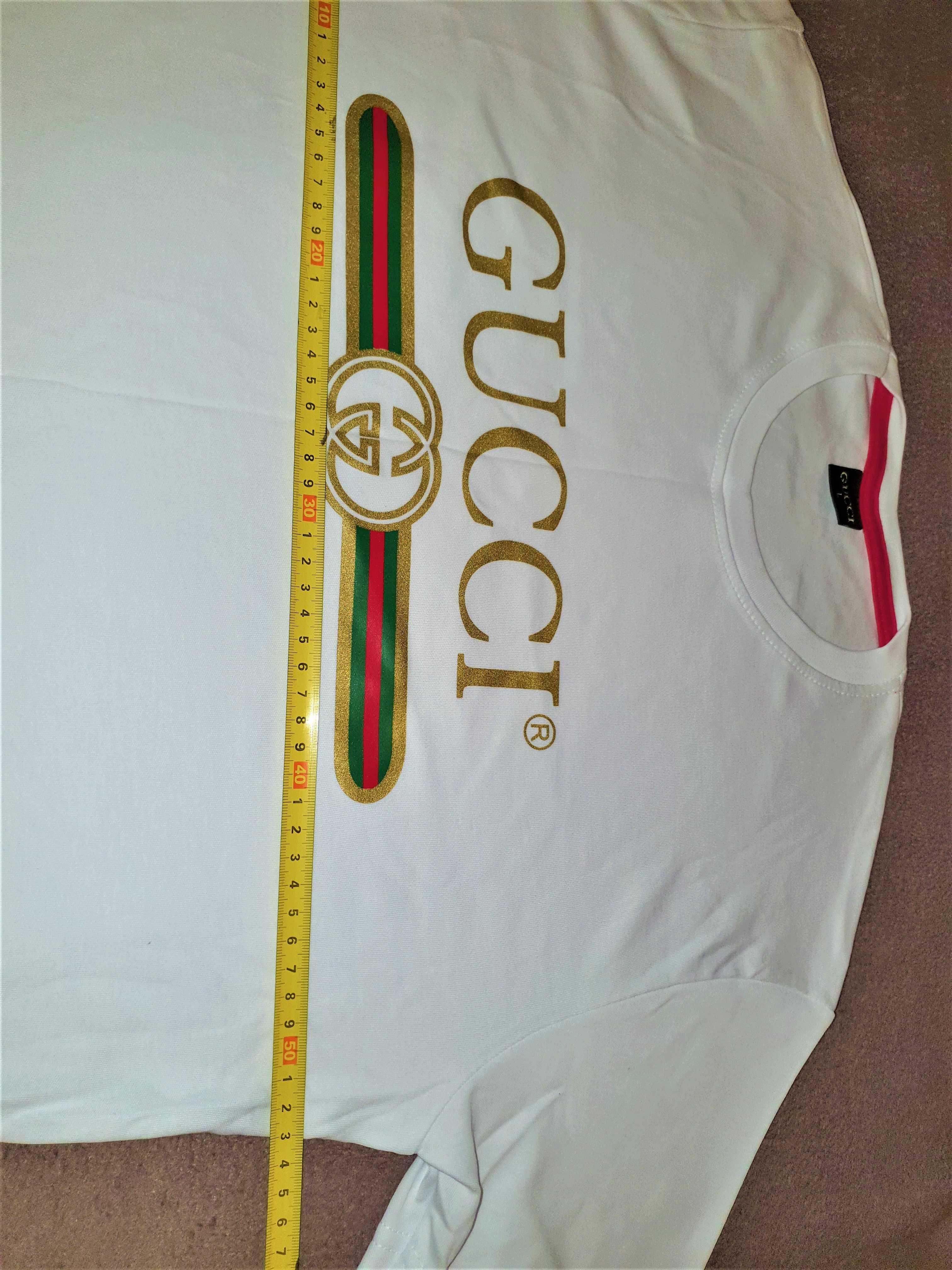 Nowy T-shirt Koszulka GUCCI ITALY biala na prezent OKAZJA L