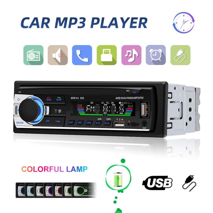 Rádio JSD530 1din Bluetooth Dual USB FM Novo