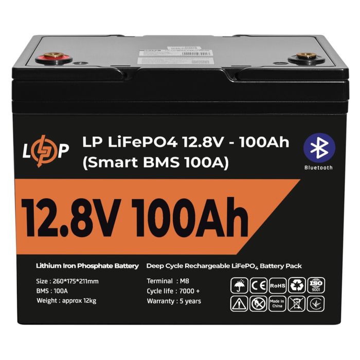 Акумулятор літій 100 ампер 12в , Lp LifePo4 100Ah 12v