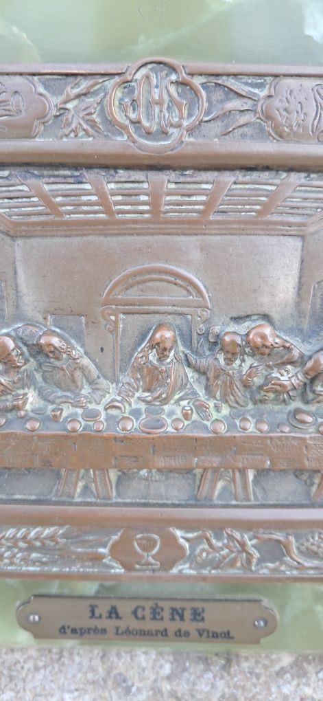 Antyk, przecudna plakieta,obraz,płaskorzeźba  Ostatnia Wieczerza