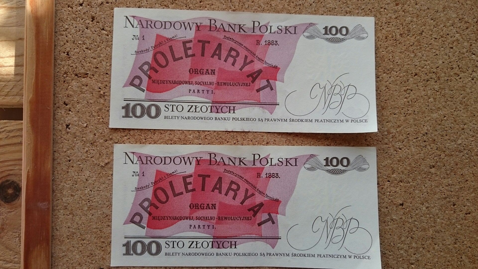 Banknoty 100 zł UNIKAT kolejne numery SN 1986