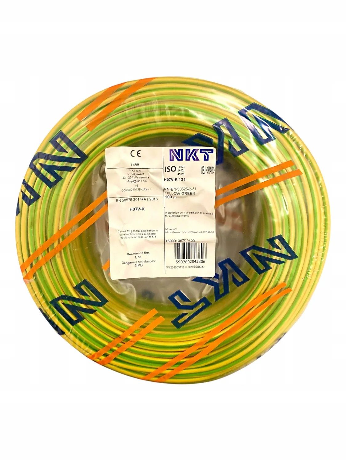 Linka przewód(H07V-K) 4mm2 żółto-zielonyLgY to jednożyłowy