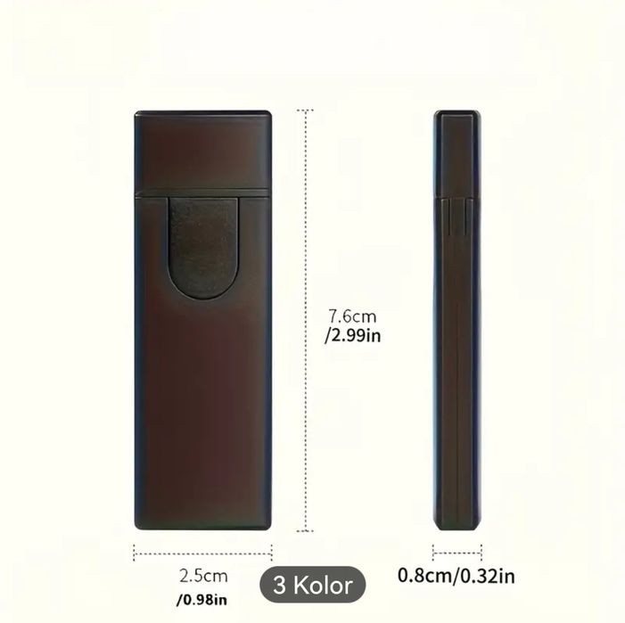 Zapalniczka wiatroodporna USB z dotykową aktywacja. Ładowanie USB.