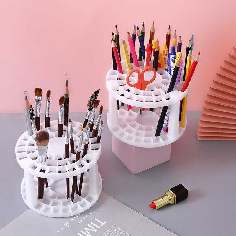 Подставка органайзер для кистей, ручек, карандашей. Белая.