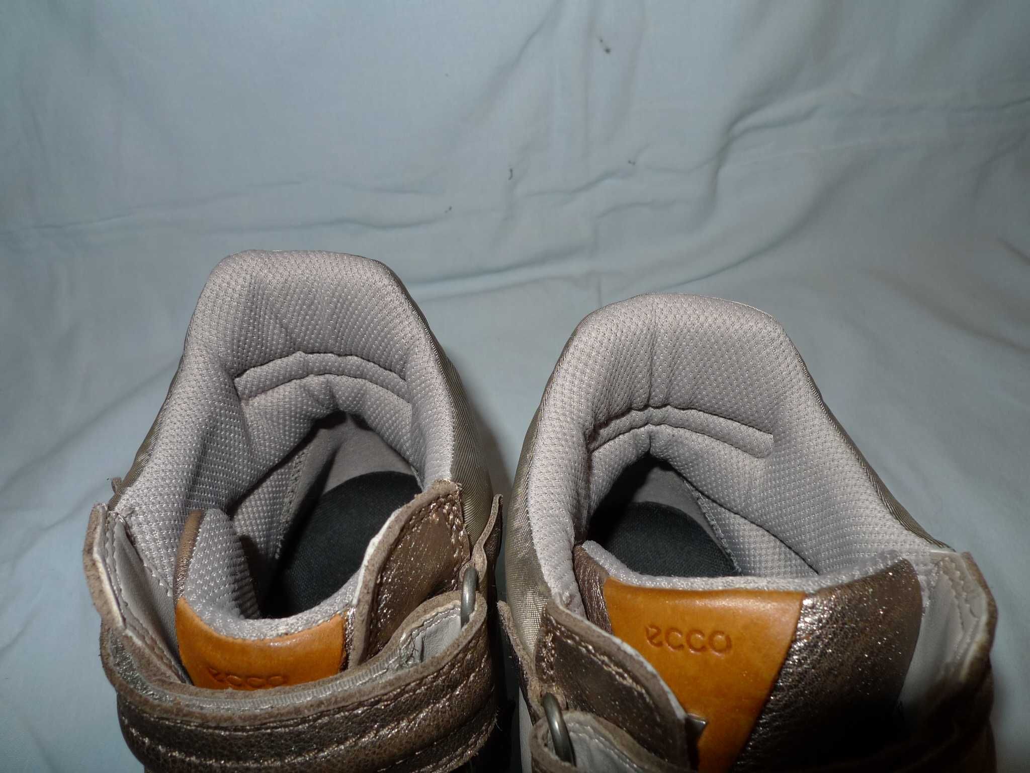 ECCO r.40/26cm Botki skórzane buty złote