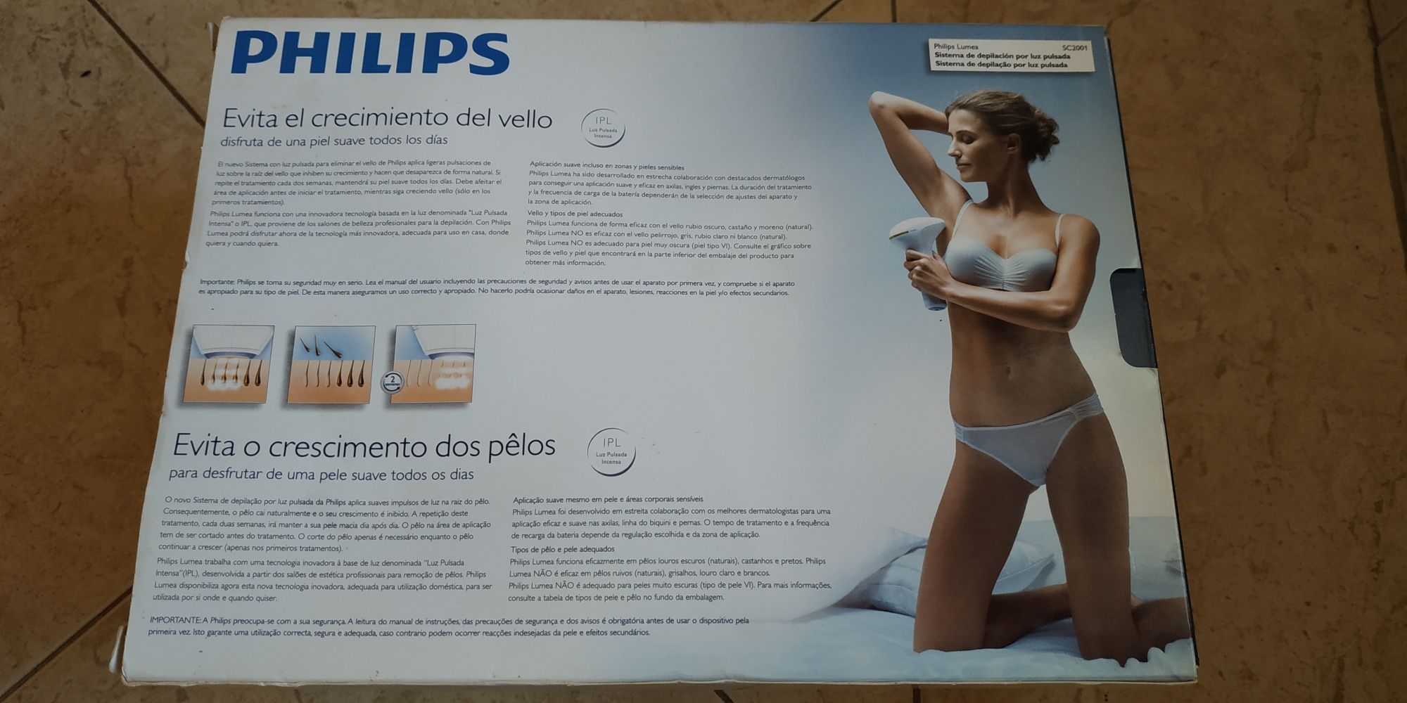 Sistema de depilação de luz pulsada - Lumea da Philips