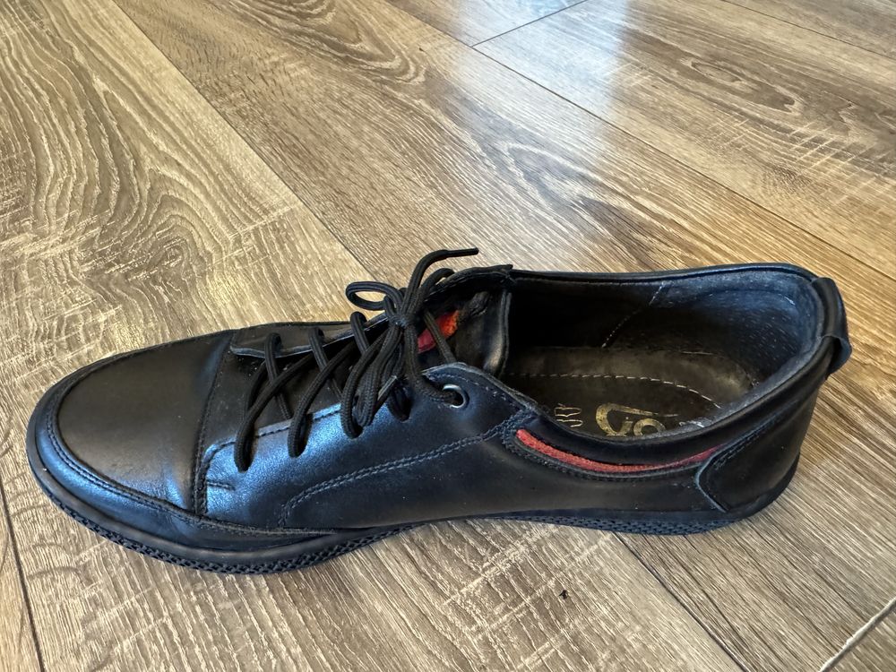 Buty męskie skórzane czarne