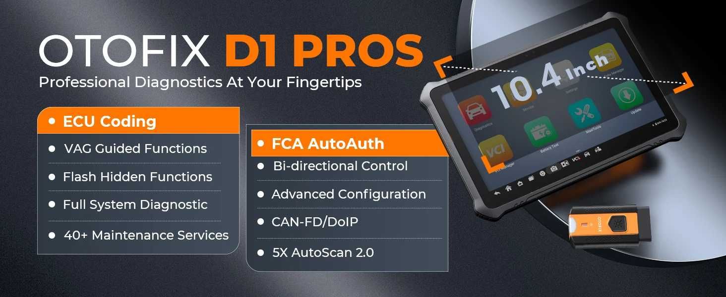 Autel OTOFIX D1 PROS KIT Máq Diagnóstico OBD 40 Funções (NOVO)