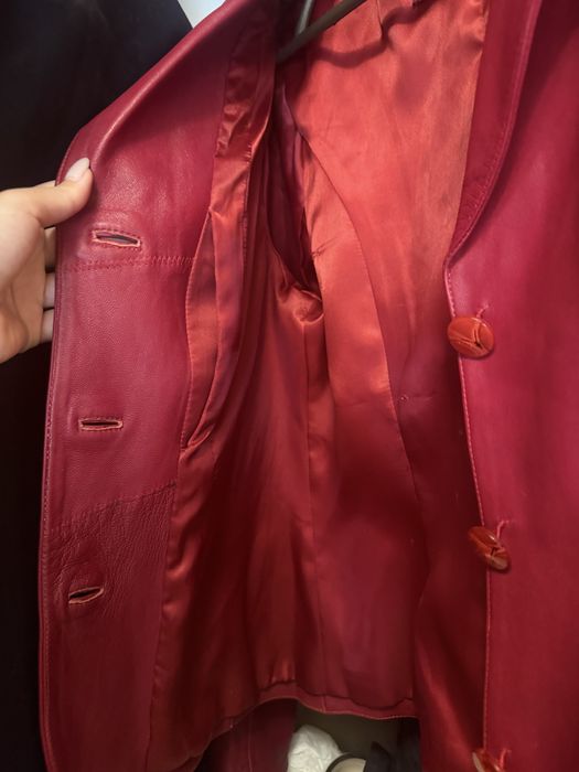 Новый Женский Кожаный пиджак, размер 46