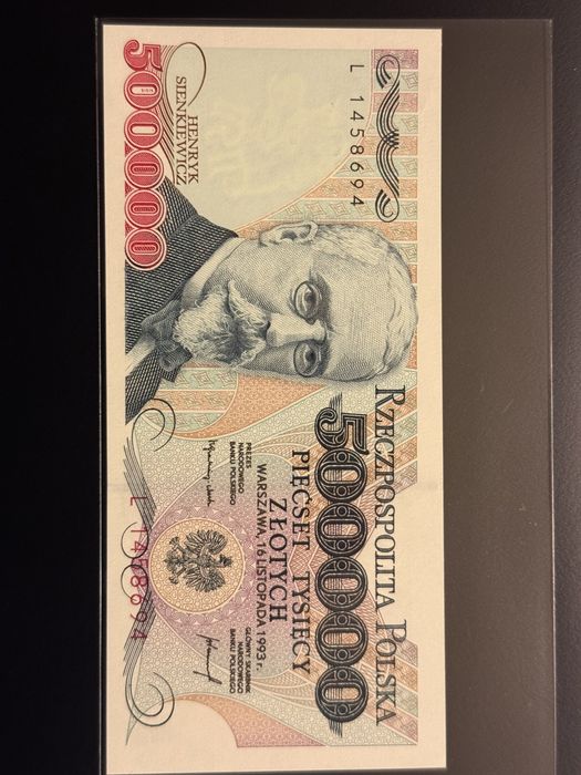 Banknot PRL 500 tysięcy złotych 1993 r. UNC