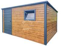 Schowek Domek Ogrodowy 4x3m Drewnopodobny Antracyt Dach Spad  ID636