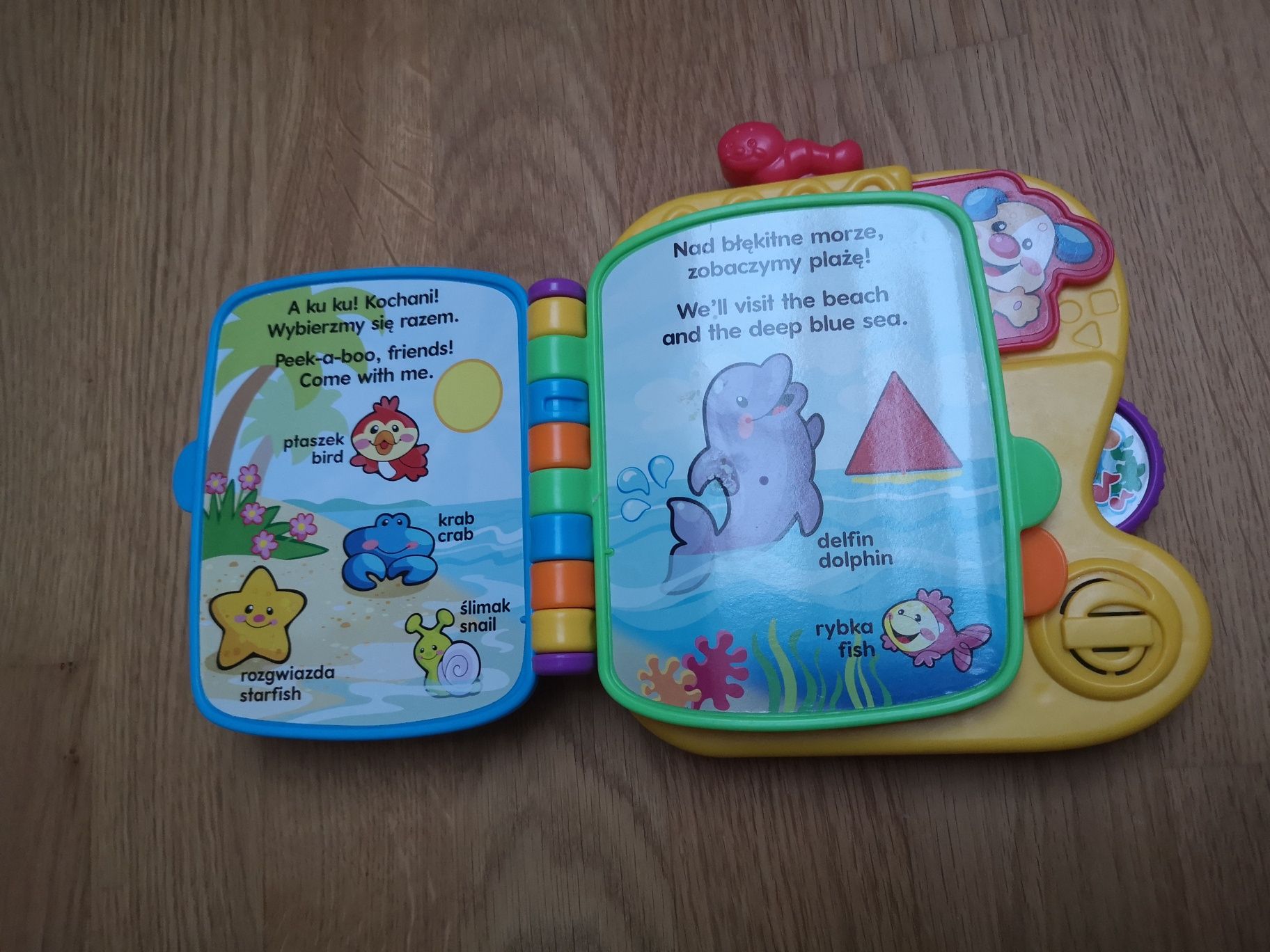 Książka dla dzieci  interaktywna Fisher price polski-angielski