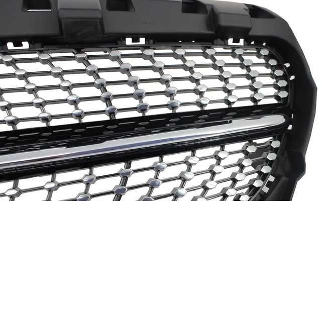 Grelha Frontal Diamante Mercedes CLA C117 Preto Brilhante