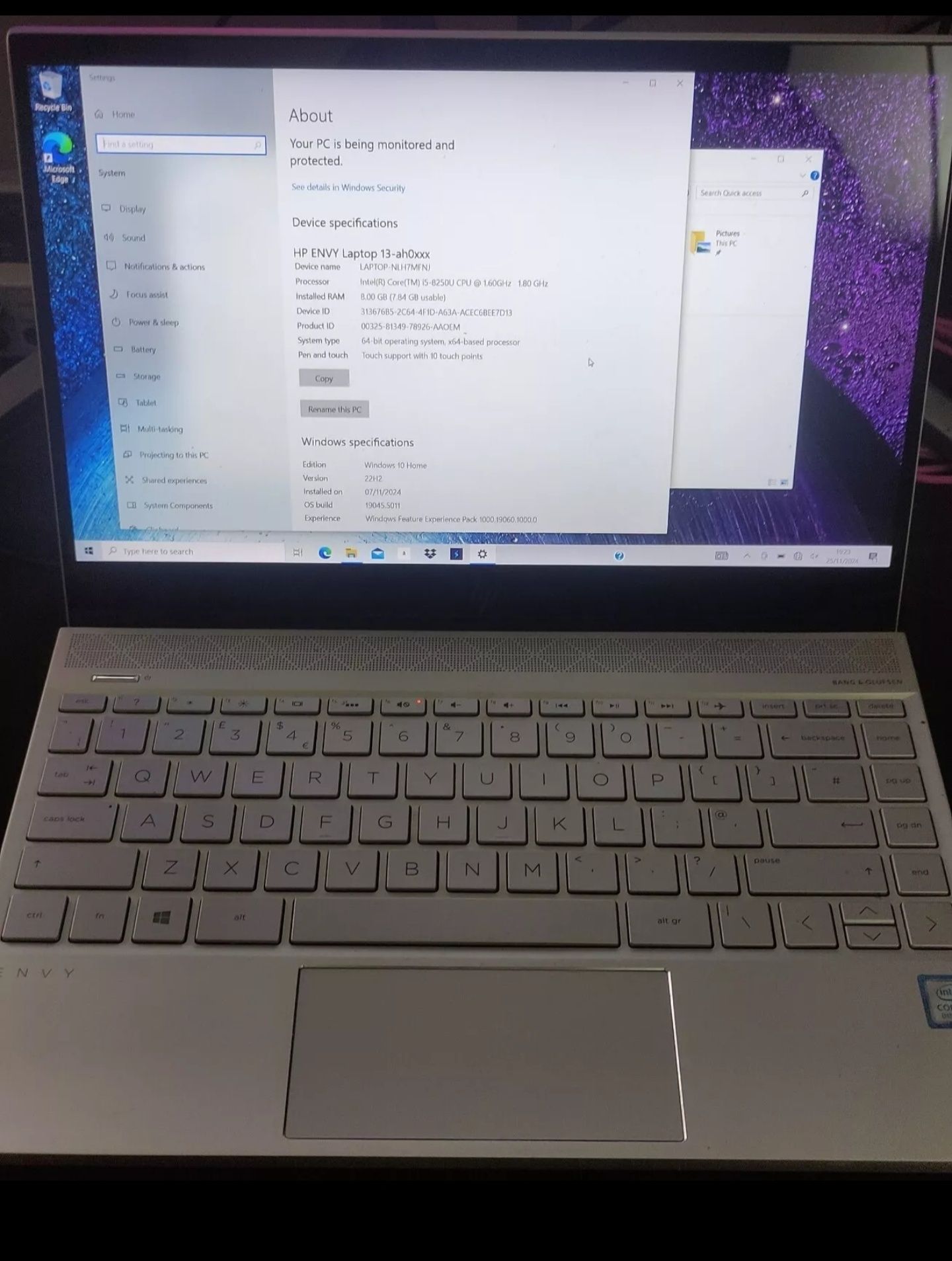 HP Envy 13-ah0001na Core i5 8th 8GB 256NVMe 13.3" Dotyk GeForce MX150