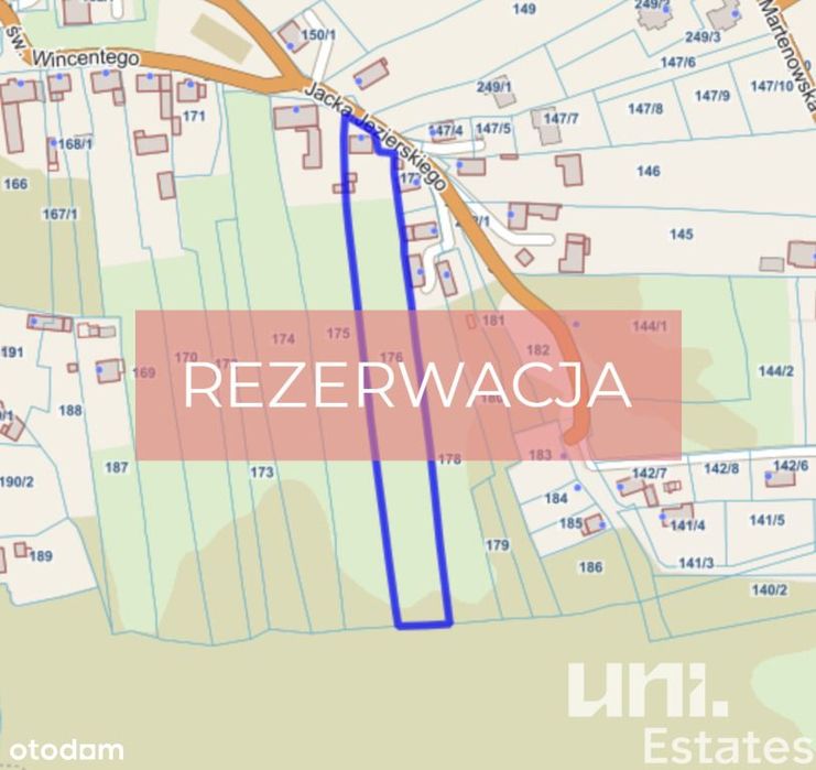 działka 63,57 ar! media | pierwsza linia zabudowy