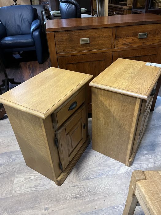 Komplet 2 szafki nocne drewniane drewno dębowe solidne FV DOWÓZ