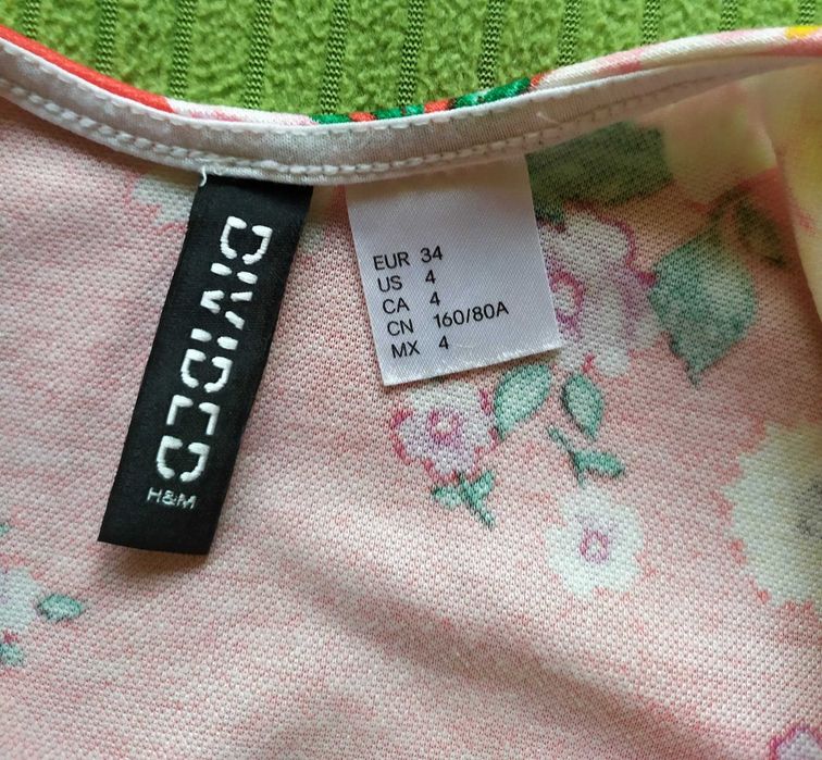 Letnia sukienka r. 34 w kwiaty H&M