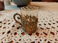 Miniaturowa szklanka do herbaty antyk dom dla lalek