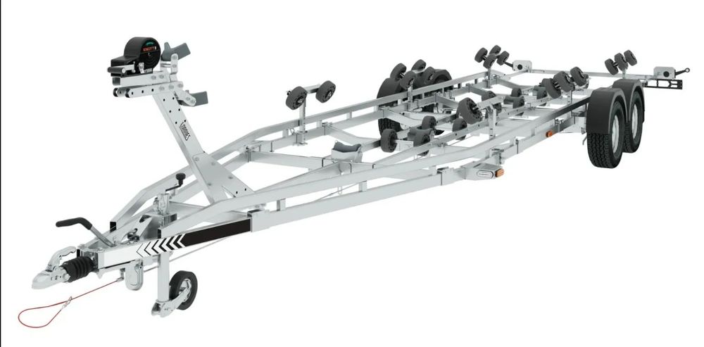 Lorries Przyczepa PP35-8825 podłodziowa 3,5T i PP30 3T ROLKI LORRIES  Przyczepa pod łódź ocynk 8,6m,3,5T ROLKI, oraz czarna hamowana wybór