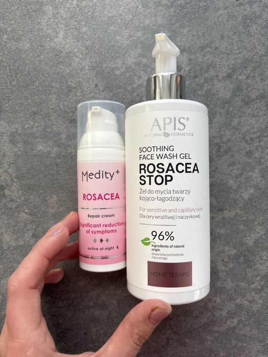 Zestaw żel do mycia twarzy Apis kojąco łagodzacy i Medity krem na noc