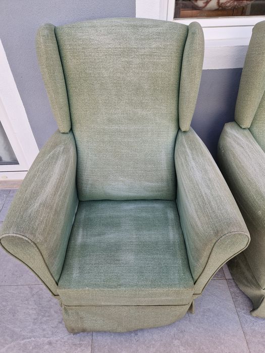 Poltronas verdes para estofar