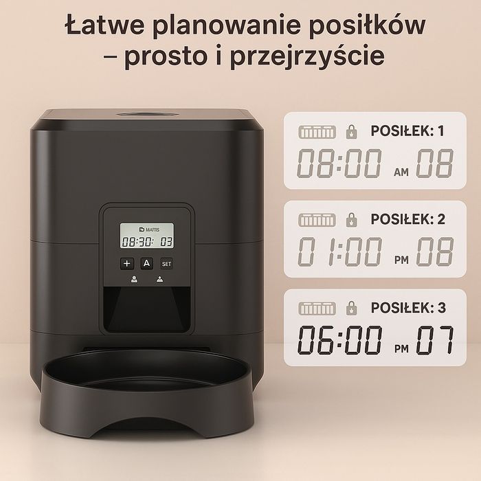 Inteligentny Automatyczny Karmnik dla Kota i Psa z Wi-Fi i Harmonogram