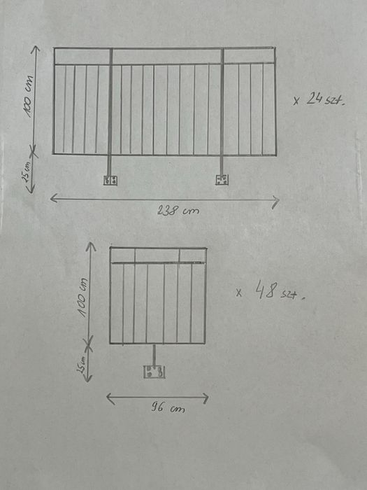 Balustrada Balkonowa Metal+ Ocynk + Kolor RAL 7024 TRWAŁA NIERDZEWNA
